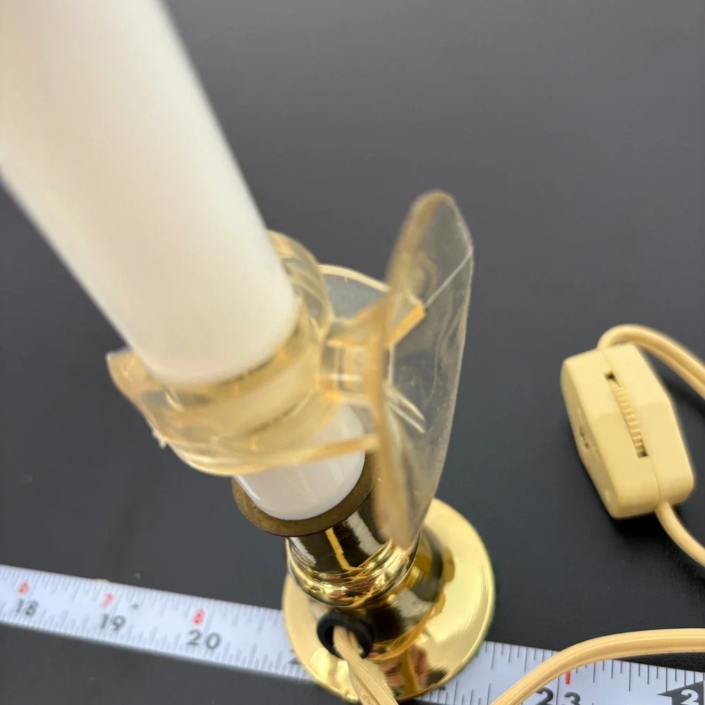 Vintage Window Candle Lamp‎ Set of 2 Gold White Electric Suction LED Home Decor